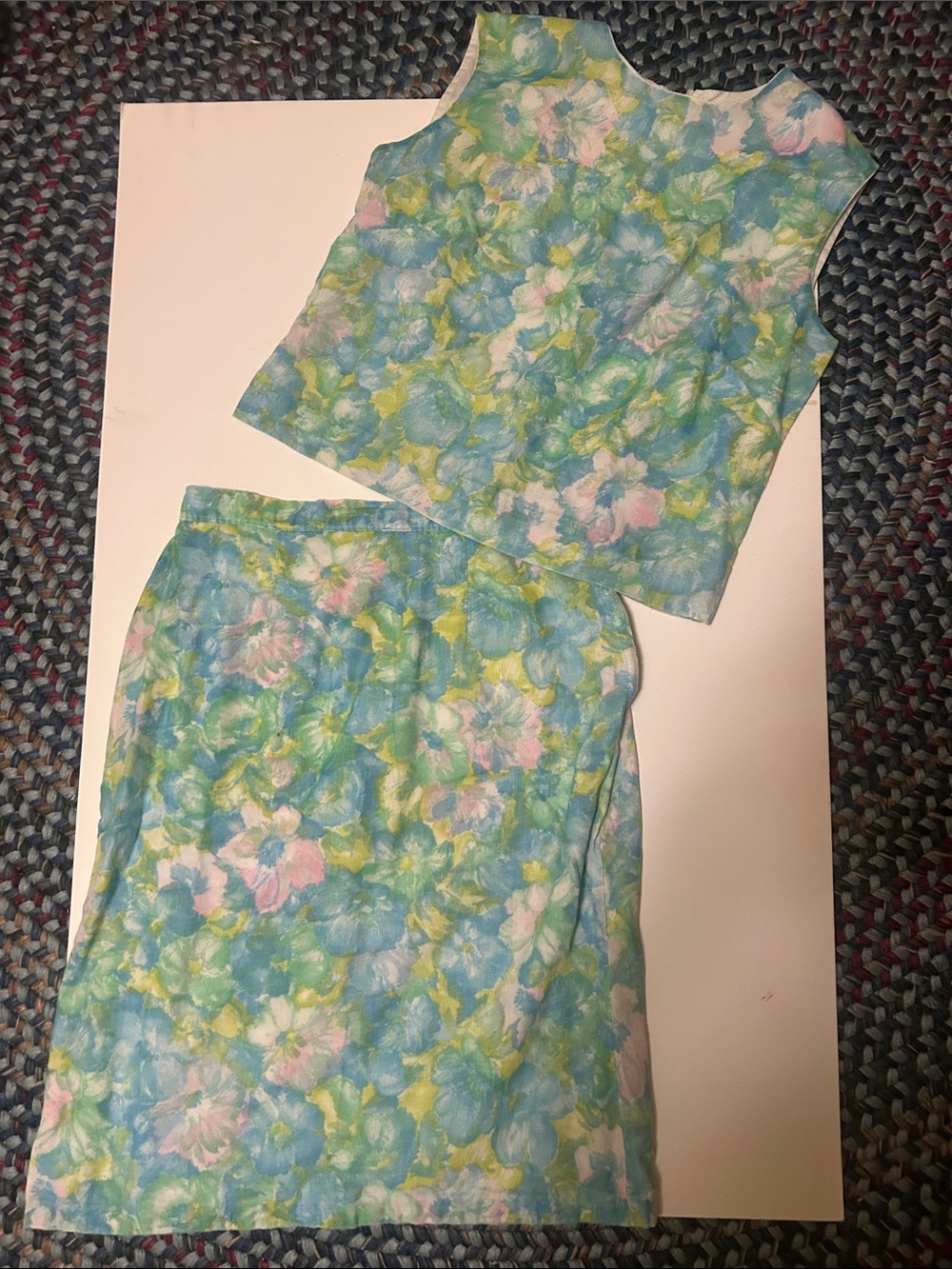 Floral Pastel A-Line Skirt and crop top set